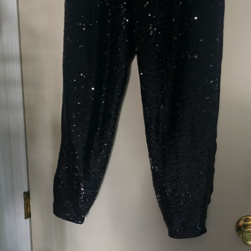 Top Shop Sparkle Sequin Sweatpants/Joggers W/ Pockets (2/XS)(NWOT)✨️🖤✨️ - Picture 3 of 7